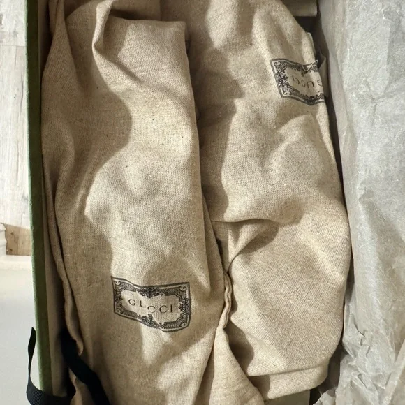 Authentic Gucci Black Velvet Loafers with Gold Accents - Picture 7 of 8